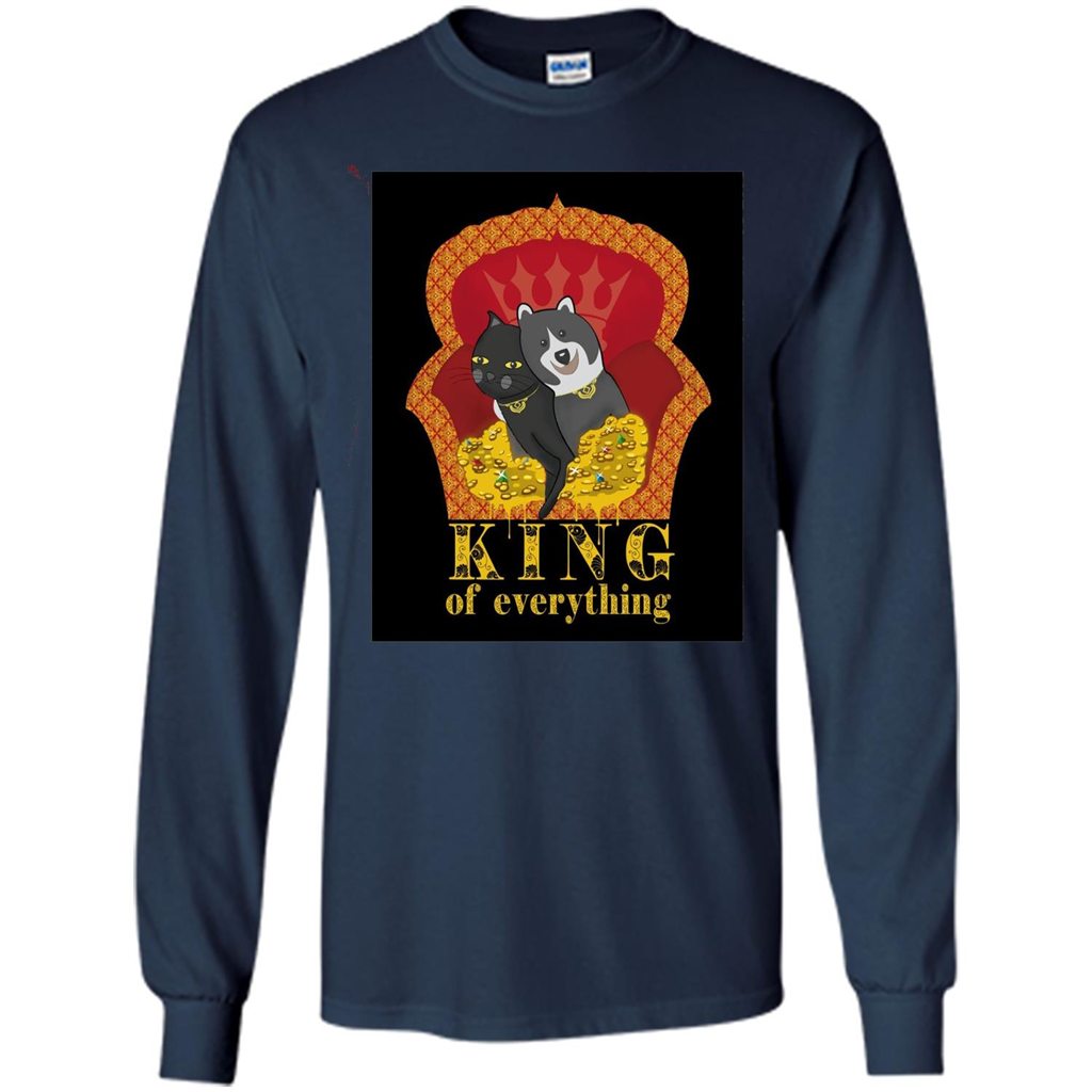 Cats And Dogs Lovers T-shirt King Of Everything Navy