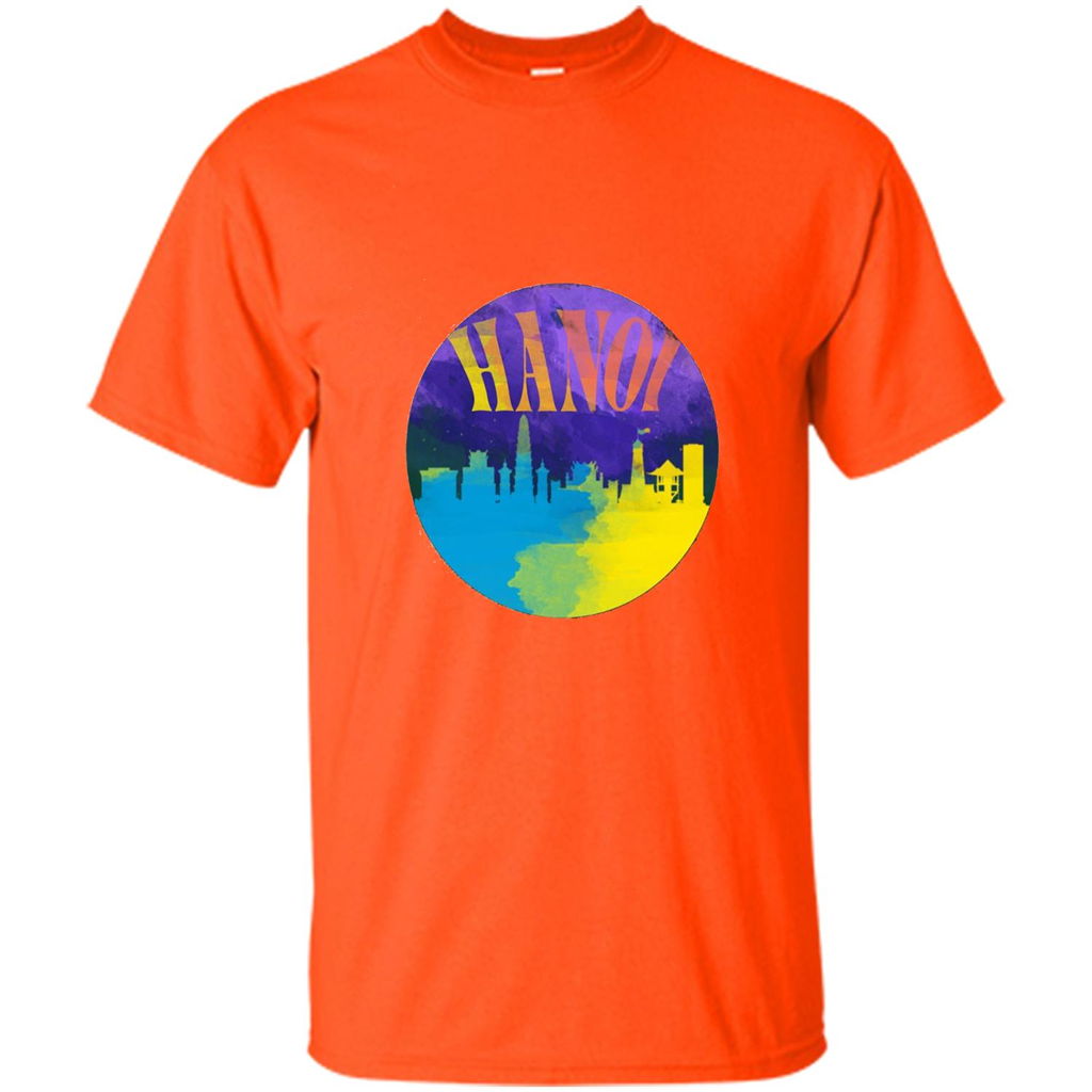 Love Vietnam T-shirt Hanoi Skyline Horizon Sunset Orange