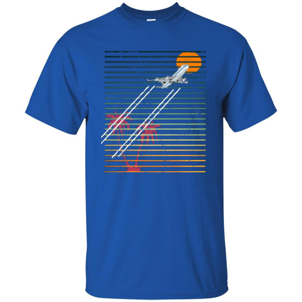 Retro Jet Sunset T-shirt Royal