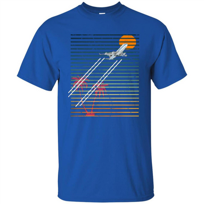 Retro Jet Sunset T-shirt Royal