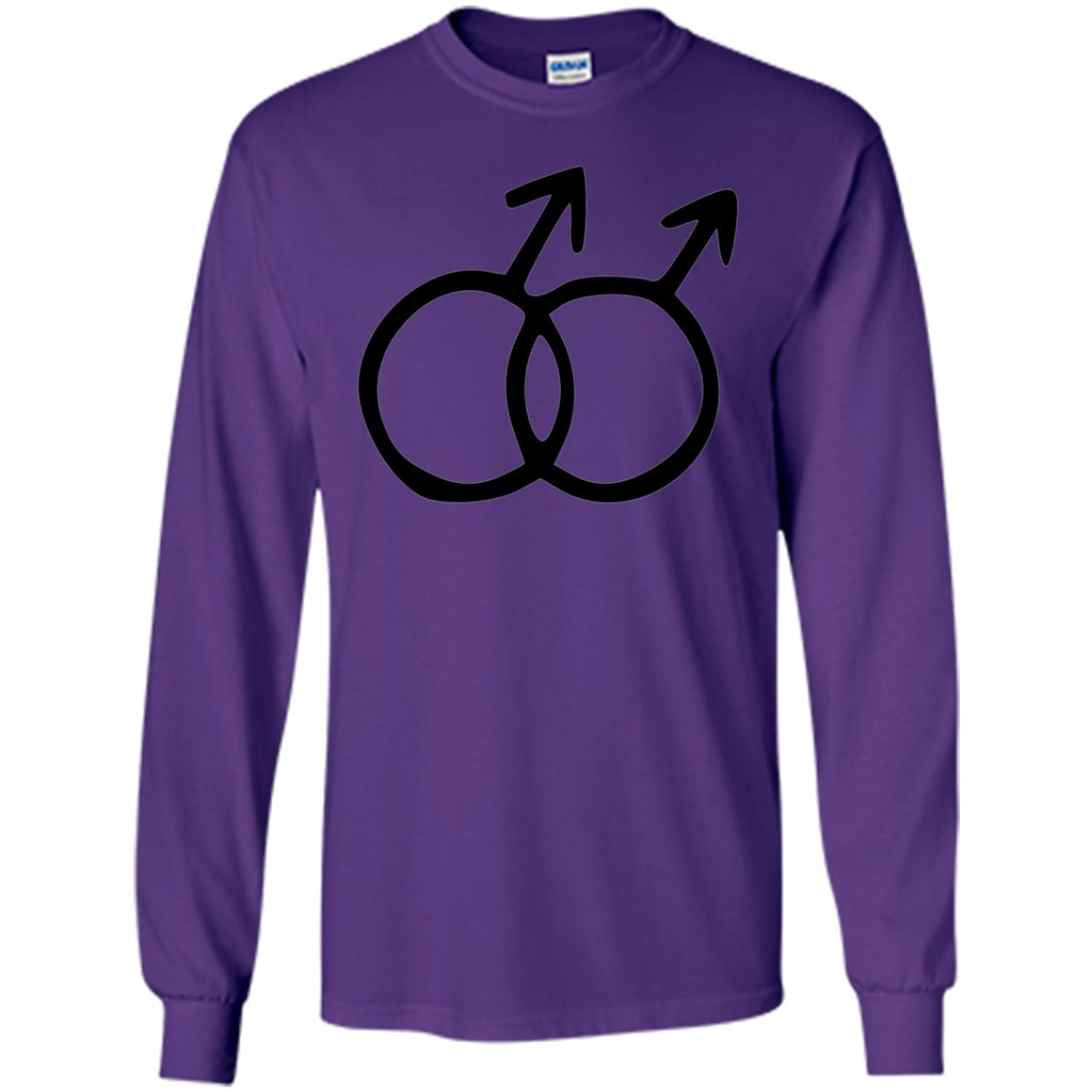 Gay Pride Male Sign T-shirt Simple LGBT Ally Bear Otter T-shirt Purple