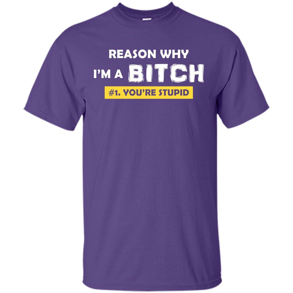 Funny T-shirt Reason Why I'm A Bitch, You're Stupid Purple