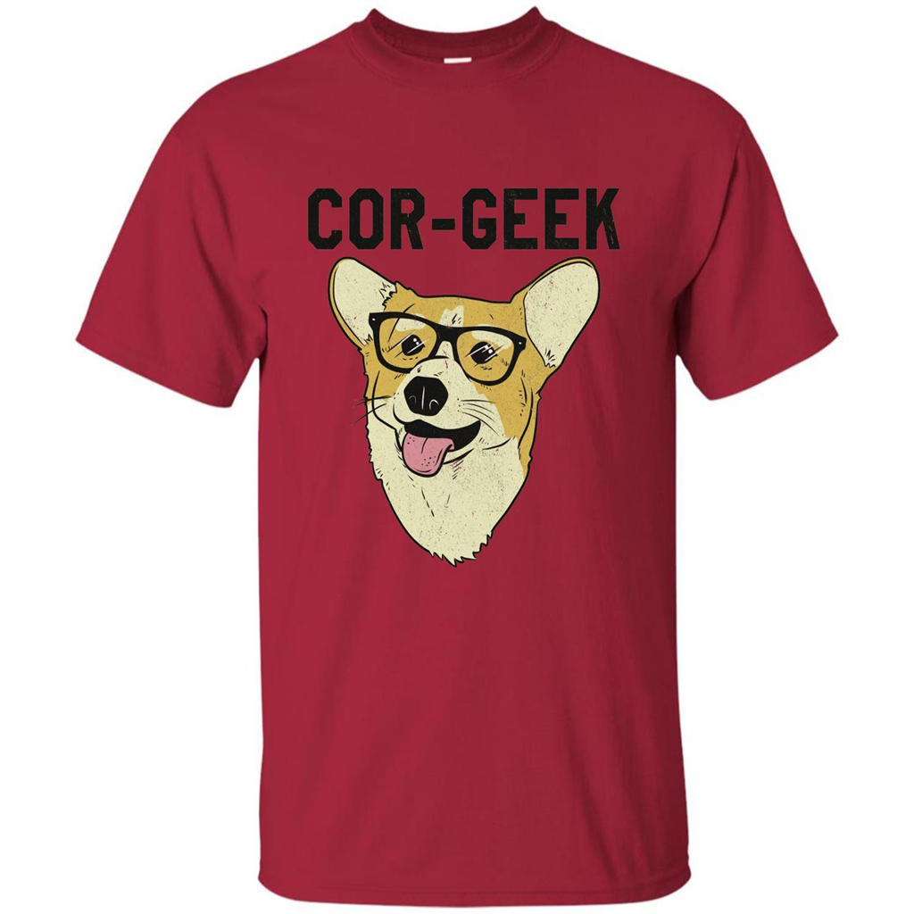 Cor-Geek Funny Corgi Nerd T-shirt Cardinal