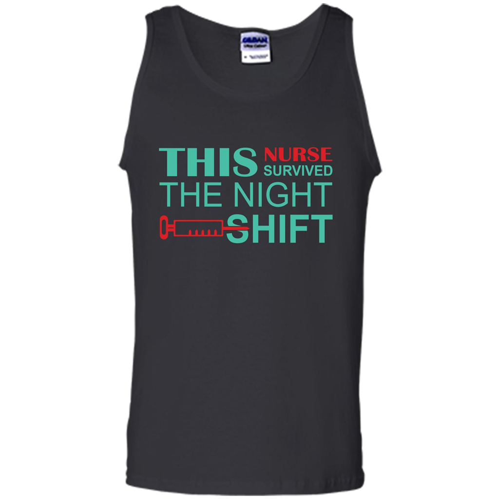 Nurse T-shirt This Nurse Survived The Night Shift Black