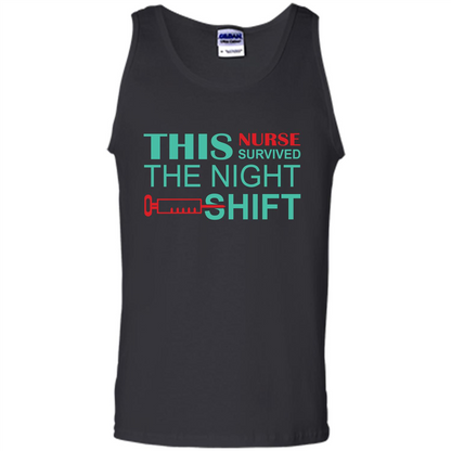 Nurse T-shirt This Nurse Survived The Night Shift Black
