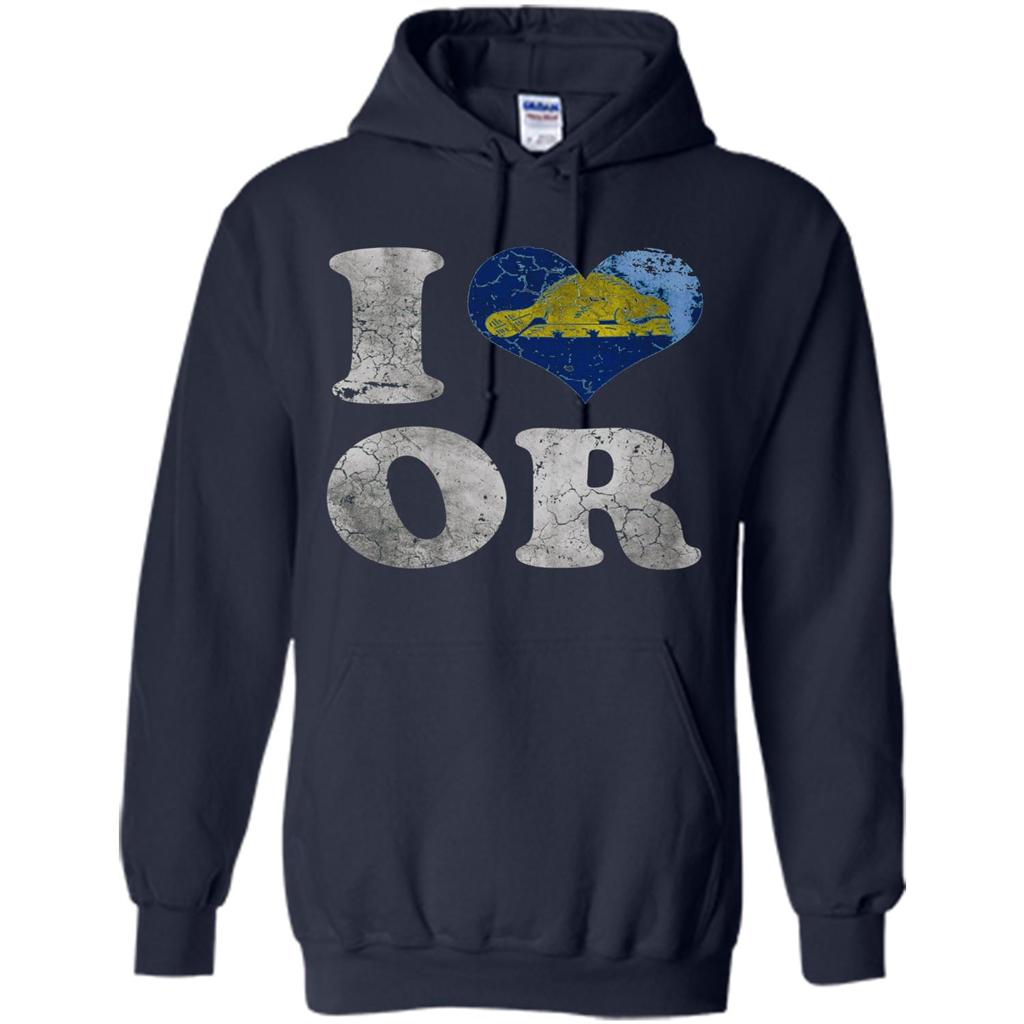 I Love Oregon T-shirt American States T-shirt Navy