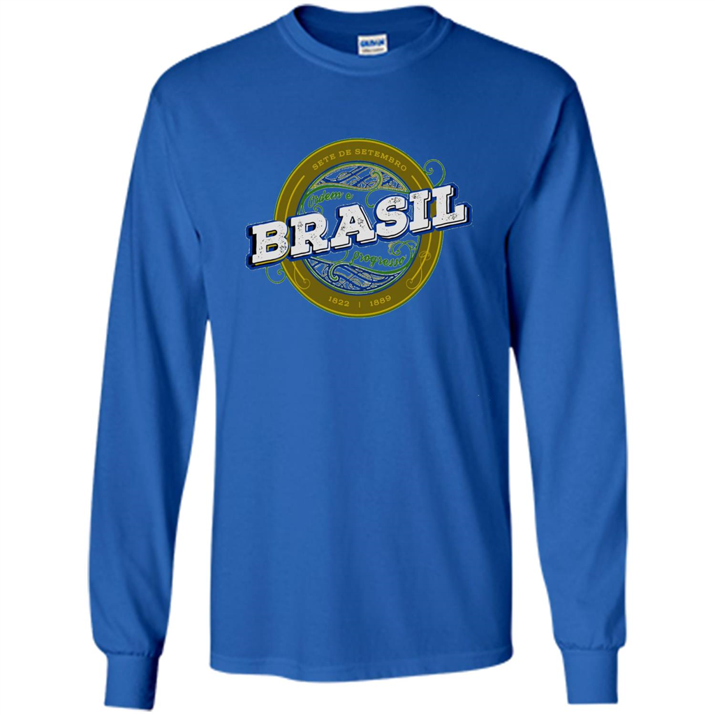 BRAZIL Brasil Independence Day Badge T-shirt Royal