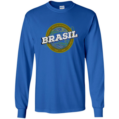 BRAZIL Brasil Independence Day Badge T-shirt Royal