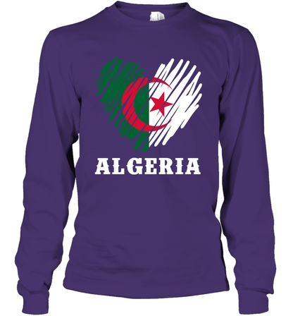 Algeria Flag Shirt Long Sleeve T-Shirt Long Sleeve T-Shirt Purple