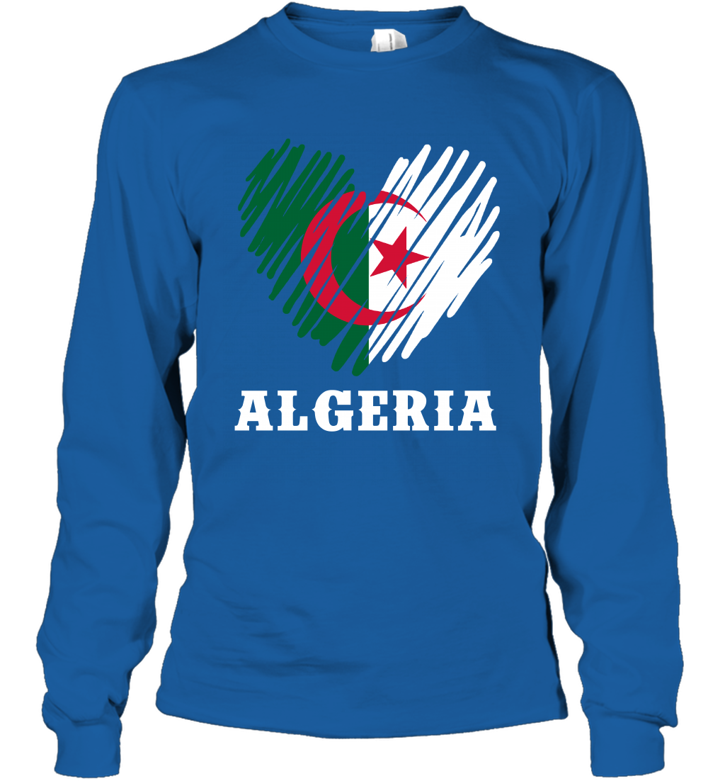 Algeria Flag Shirt Long Sleeve T-Shirt Long Sleeve T-Shirt Royal