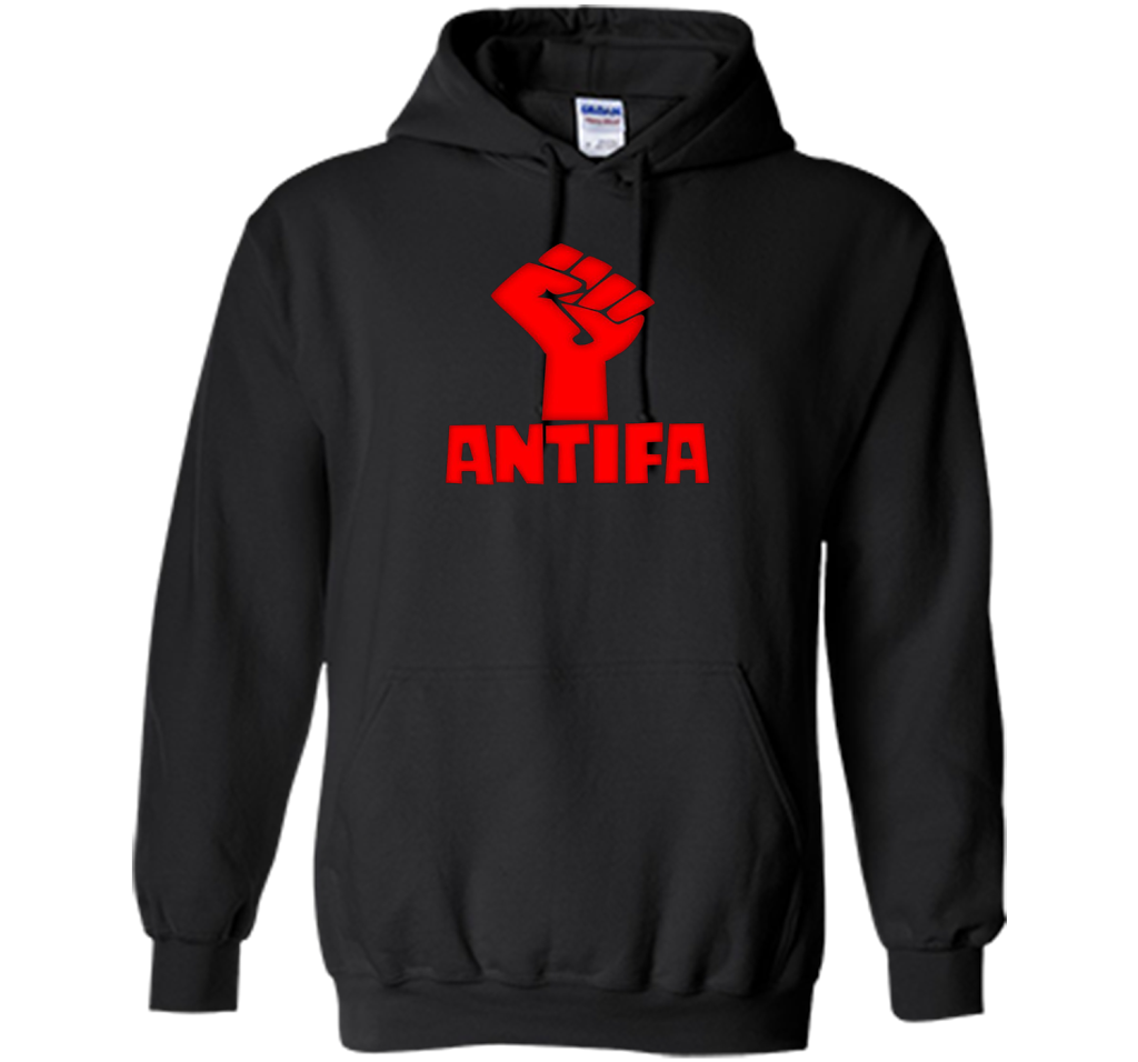 AntiFa Fist On Black T-shirt Black
