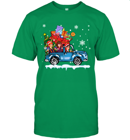 Harry Potter On The Car Merry Christmas T-Shirt T-Shirt Irish Green