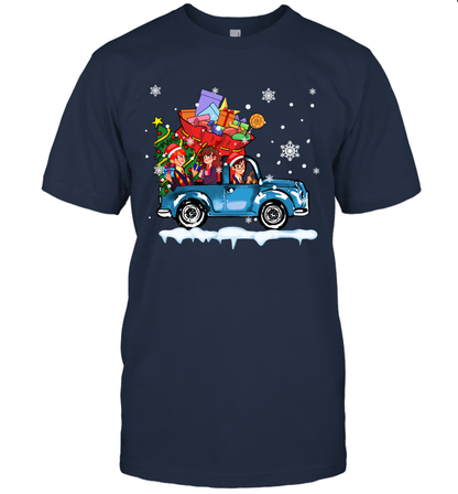 Harry Potter On The Car Merry Christmas T-Shirt T-Shirt Orange