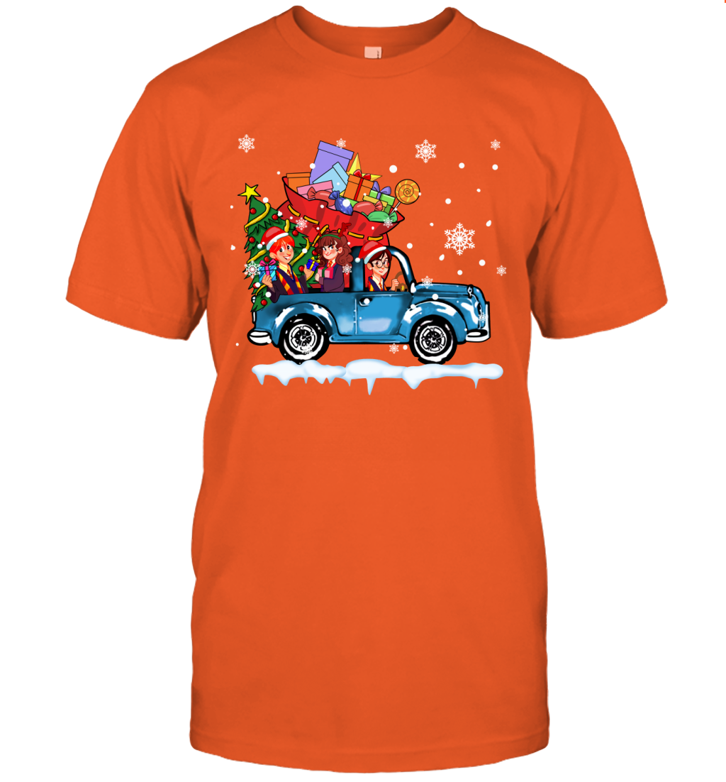 Harry Potter On The Car Merry Christmas T-Shirt T-Shirt Purple