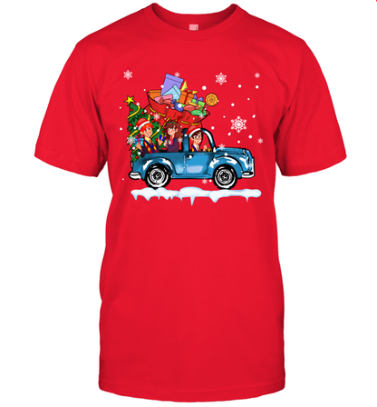 Harry Potter On The Car Merry Christmas T-Shirt T-Shirt Red