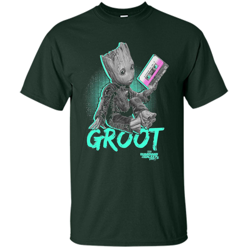 Groot Guardians of Galaxy 2 Mix Tape Graphic T-Shirt Forest Green
