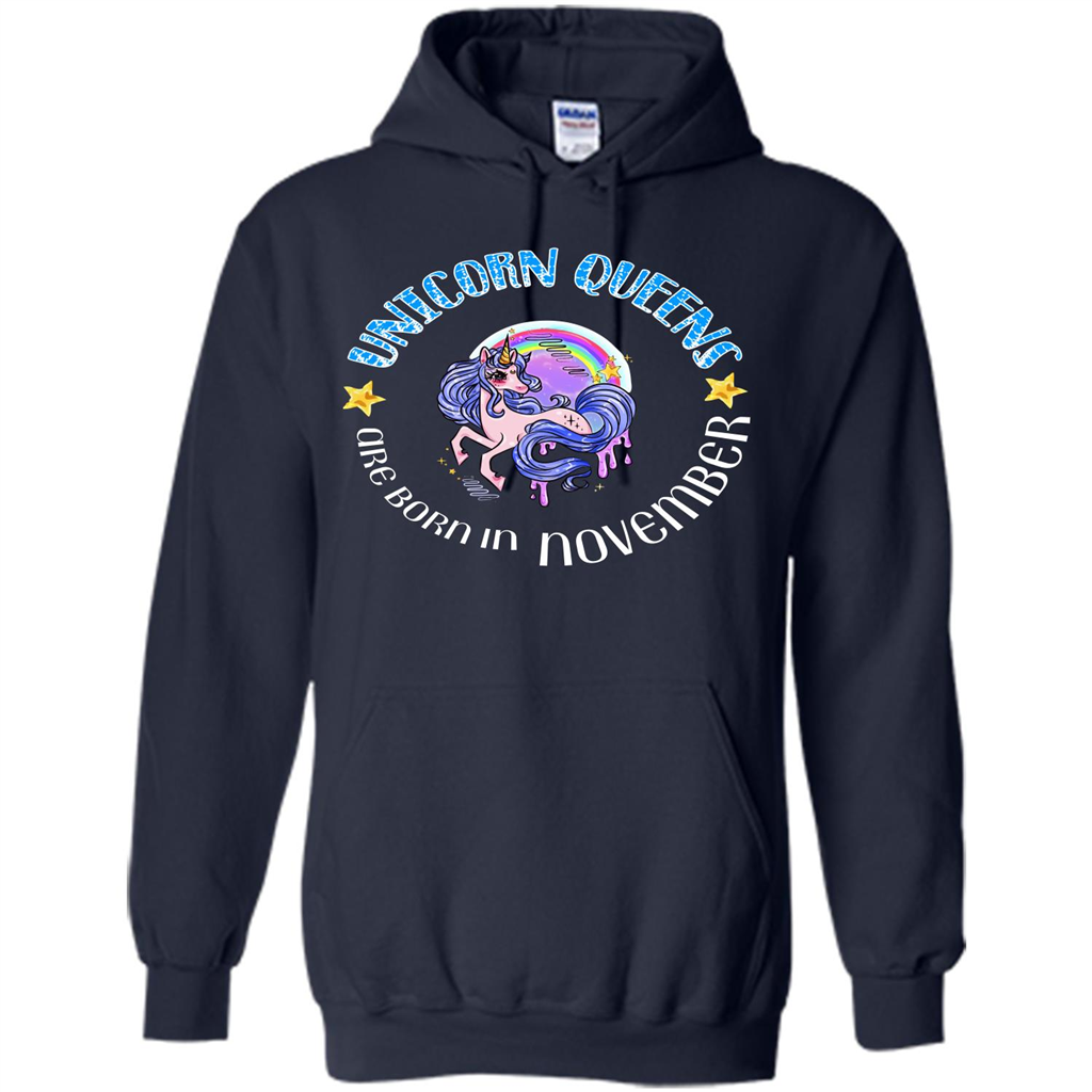 November Unicorn T-shirt Unicorn Queens Are Born November Navy
