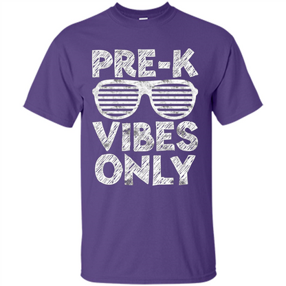 Pre-K Vibes Only T-Shirt Funny Back To School T-shirt Purple