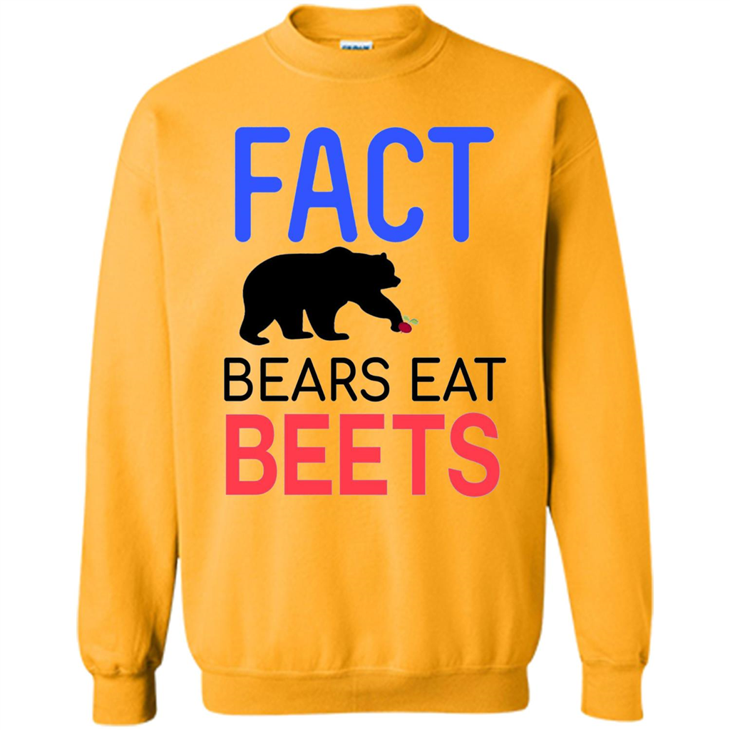 FACT Bears Eat Beets T-shirt Funny Men Women Novelty Gift Gold