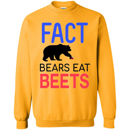 FACT Bears Eat Beets T-shirt Funny Men Women Novelty Gift Gold