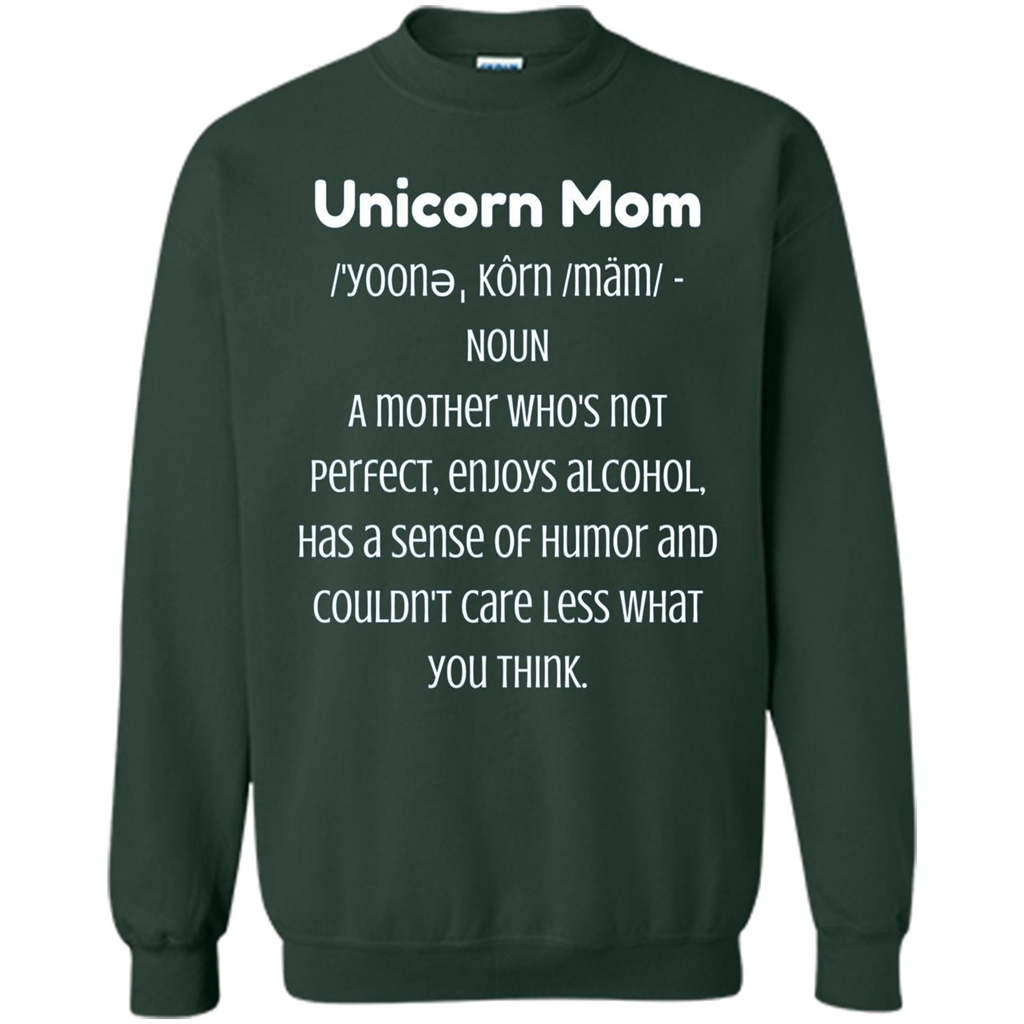Fun Mom T-shirt - Unicorn Mom Definition Forest Green