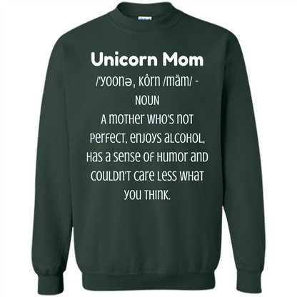 Fun Mom T-shirt - Unicorn Mom Definition Forest Green