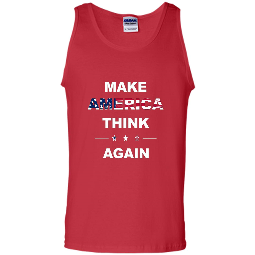Make America Think Again T-Shirt anti Trump Protest T-shirt Red