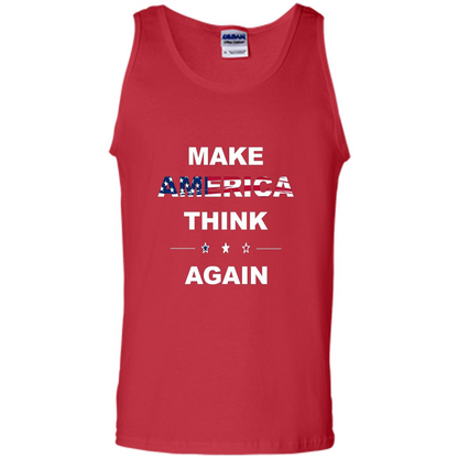 Make America Think Again T-Shirt anti Trump Protest T-shirt Red