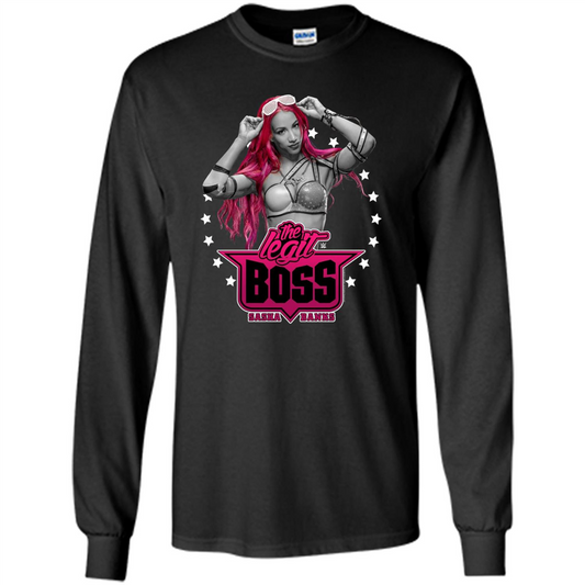 Sasha Banks Pink Hair T-shirt Black