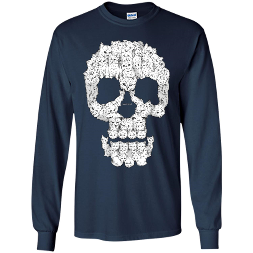 Skulls Are For Pussies Cats T-shirt Navy
