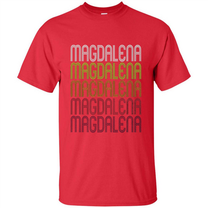 Magdalena Retro Wordmark Pattern T-shirt Red