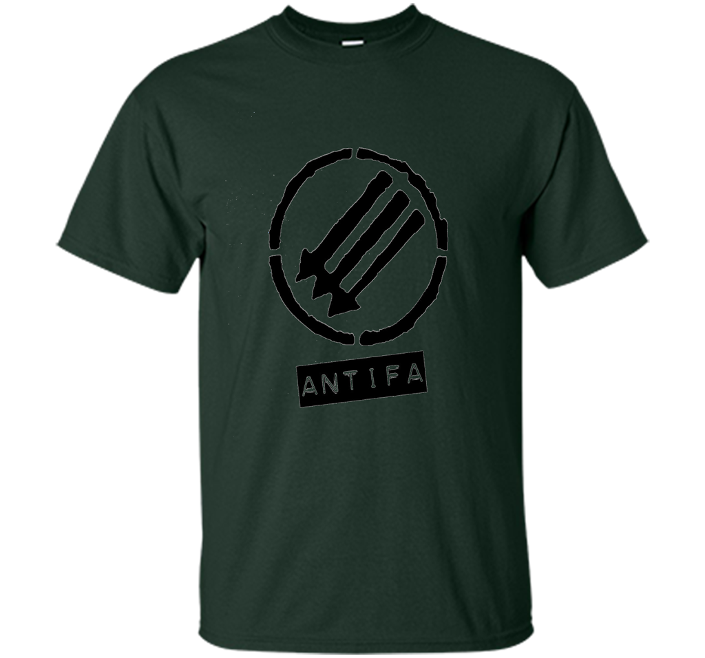 Anti Fascist Antifa Logo T-shirt Forest Green