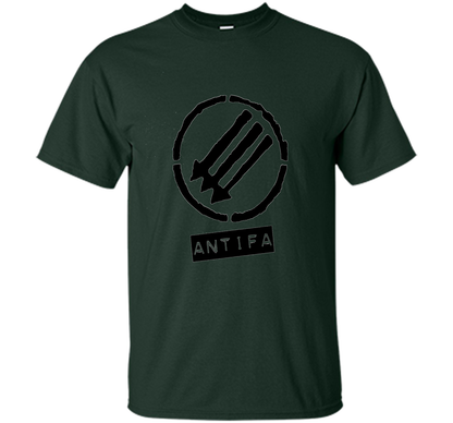 Anti Fascist Antifa Logo T-shirt Forest Green