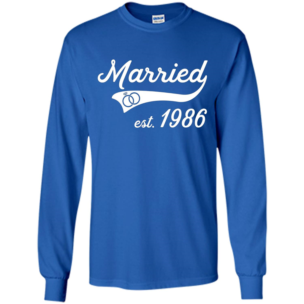 Married Since 1986 T-shirt Wedding Anniversary T-Shirt Royal