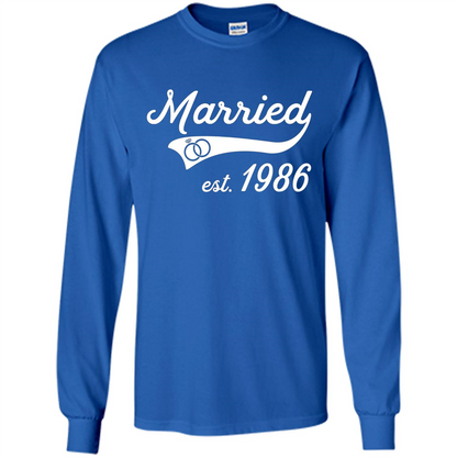 Married Since 1986 T-shirt Wedding Anniversary T-Shirt Royal