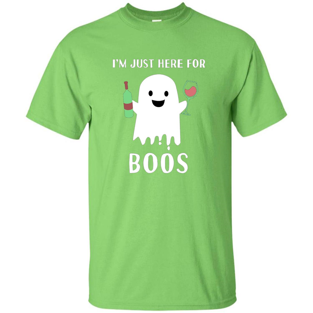 I'm Just Here For Boos T-shirt Funny Halloween Wine for Adults Lime