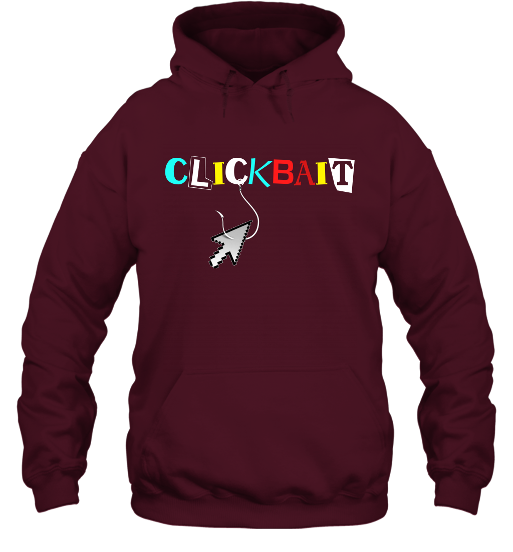 ClickBait Fishing Shirt Hoodie Hoodie Maroon