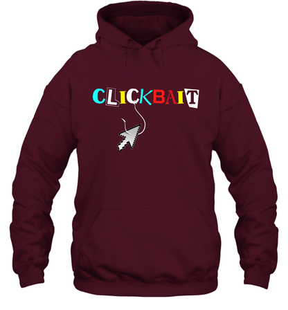 ClickBait Fishing Shirt Hoodie Hoodie Maroon