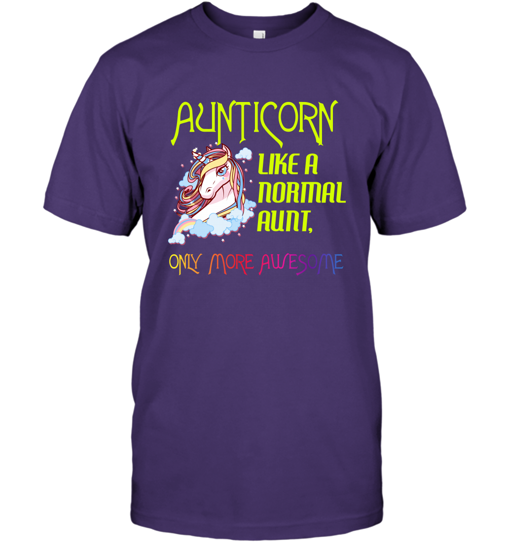 Aunticorn Like A Normal Aunt Only More Awesome Shirt T-Shirt T-Shirt Purple