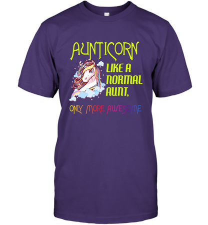 Aunticorn Like A Normal Aunt Only More Awesome Shirt T-Shirt T-Shirt Purple