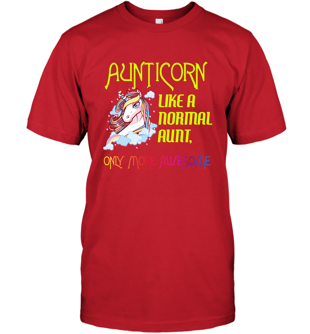 Aunticorn Like A Normal Aunt Only More Awesome Shirt T-Shirt T-Shirt Red