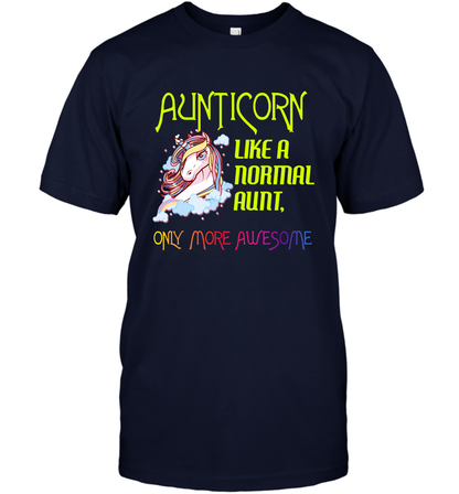 Aunticorn Like A Normal Aunt Only More Awesome Shirt T-Shirt T-Shirt Navy