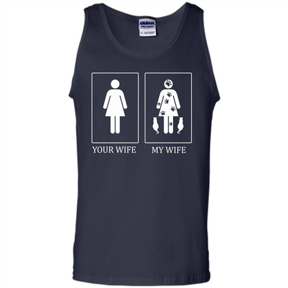 Husband T-shirt Your Wife My Wife T-shirt Navy
