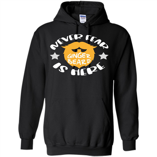 Bearded T-shirt Never Fear Ginger Beard Is Here Black