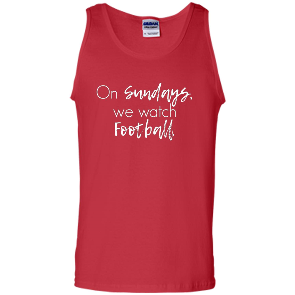 On Sundays We Watch Football T-shirt Ladies Football T-shirt Red
