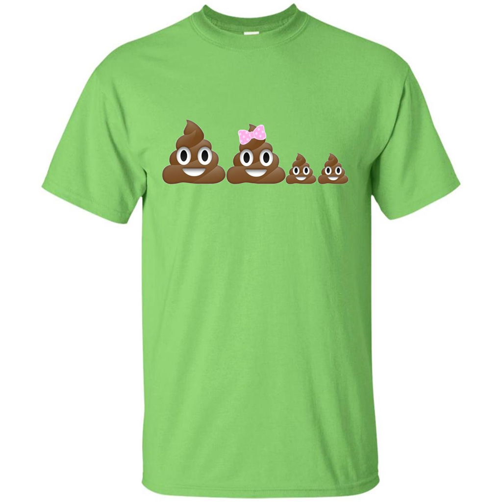 Poop Family Emoji Emoticon Smiley T-shirt Lime
