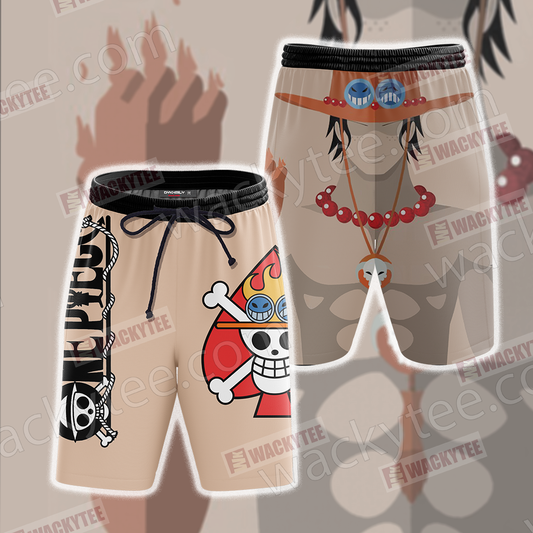 One Piece Portgas D. Ace Minimalist Beach Shorts