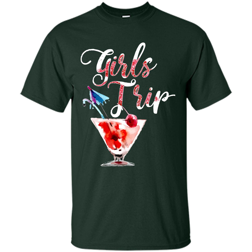 Wine T-shirt Girls Trip Wine Girls Forest Green