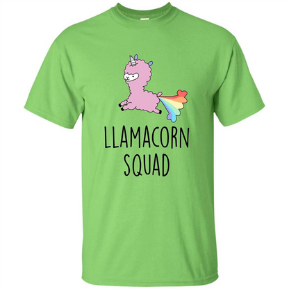Llamacorn Squad Funny Llama Unicorn T-Shirt Lime