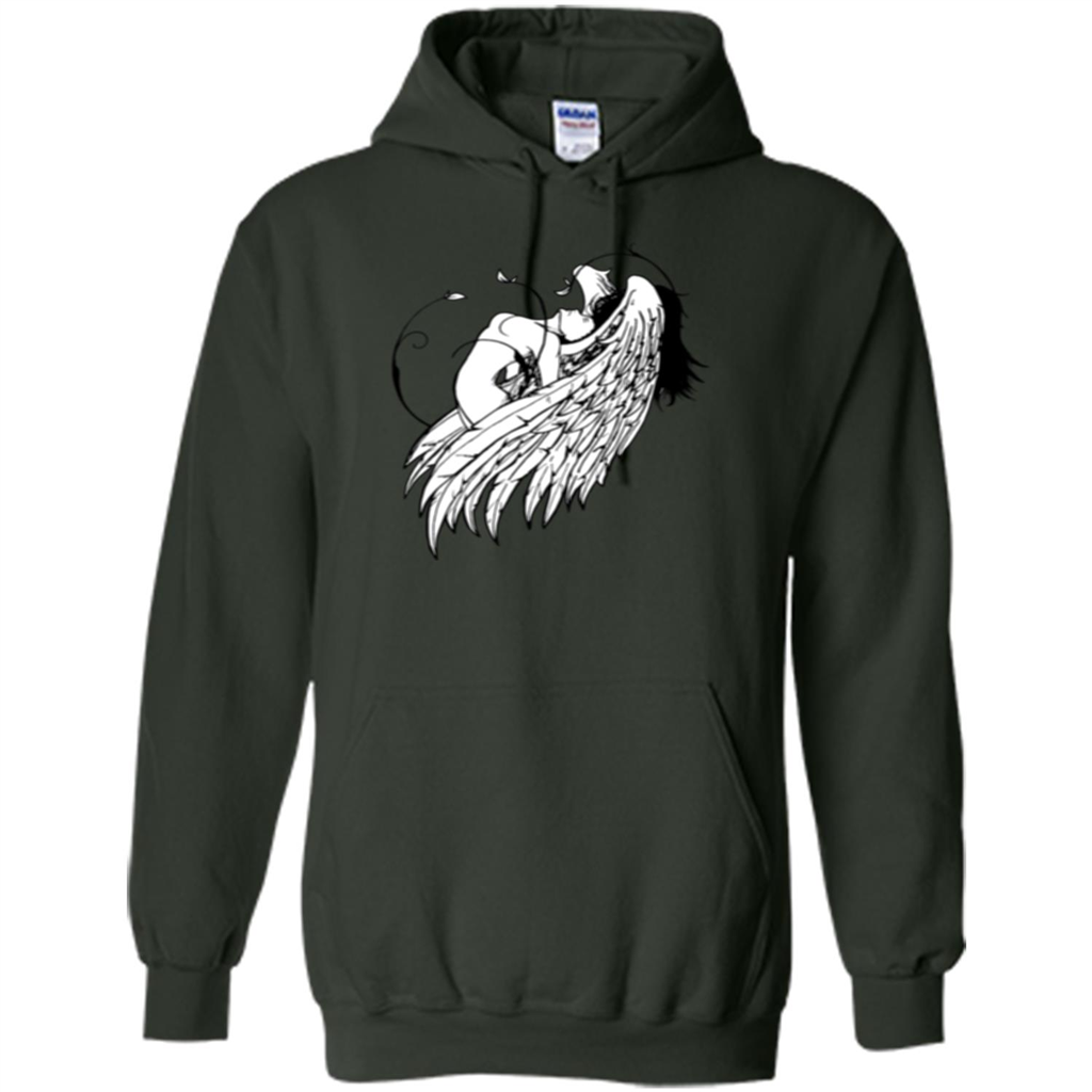 Angel T-shirt Angel Wings Forest Green